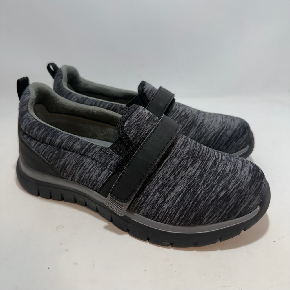 Anodyne No. 11 Sport Trainer Womens 7W Wide Gray Black Comfort Walking Shoes